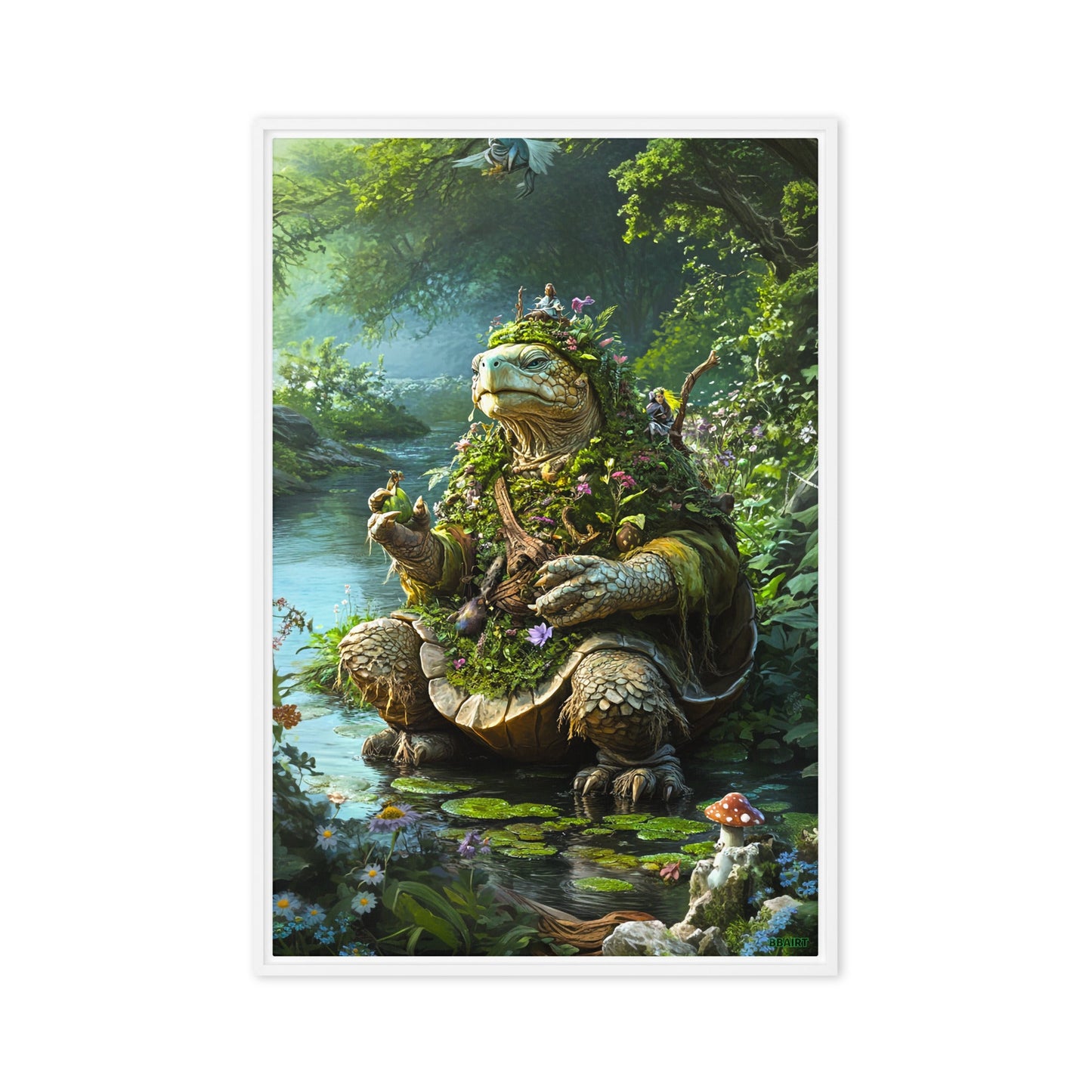 Wiseheart the Druid Turtle - Framed Canvas Print - BBairt