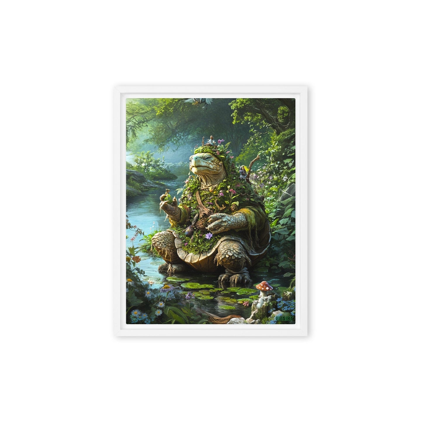 Wiseheart the Druid Turtle - Framed Canvas Print - BBairt
