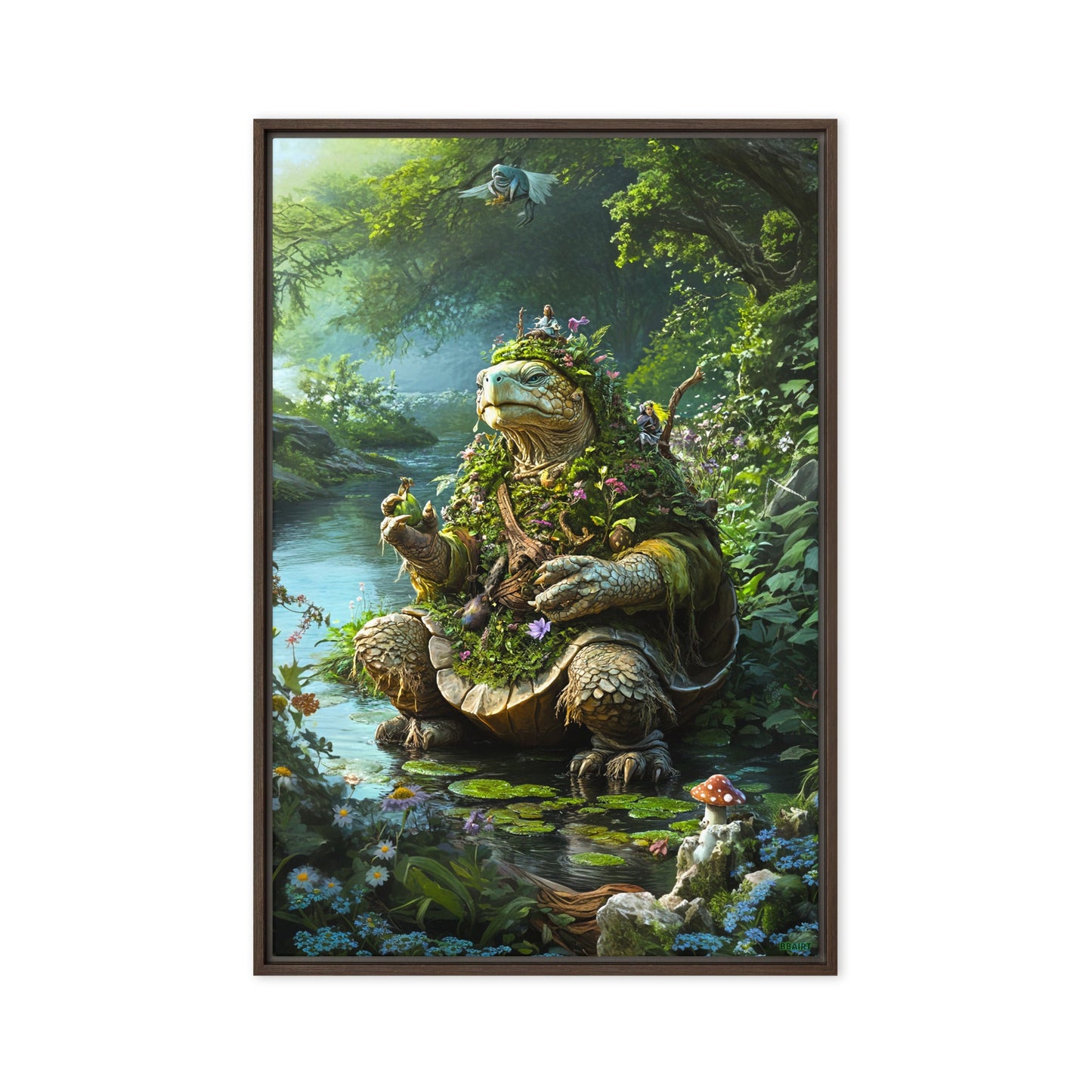 Wiseheart the Druid Turtle - Framed Canvas Print - BBairt