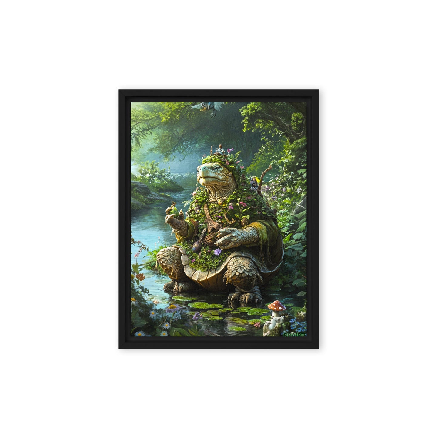Wiseheart the Druid Turtle - Framed Canvas Print - BBairt