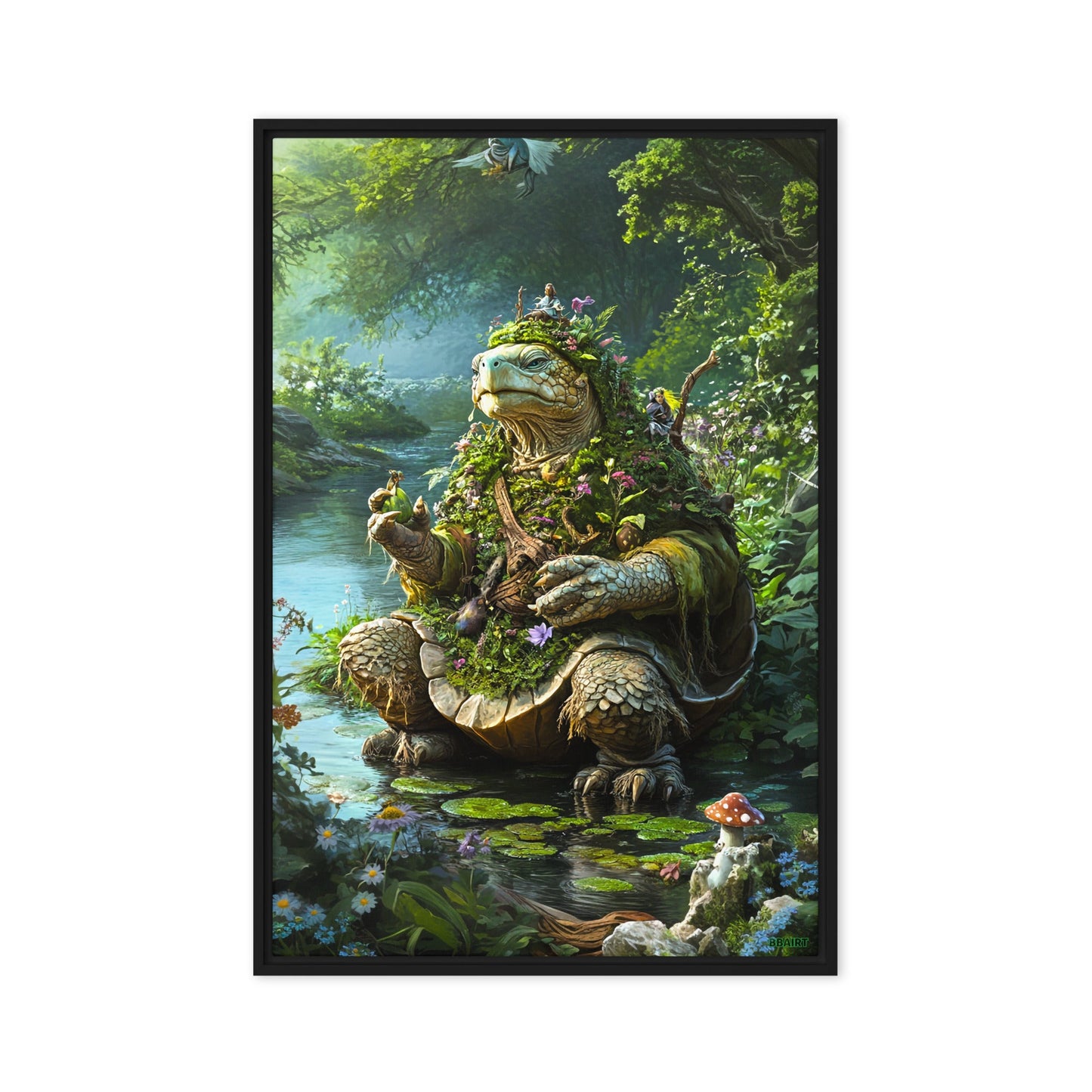 Wiseheart the Druid Turtle - Framed Canvas Print - BBairt