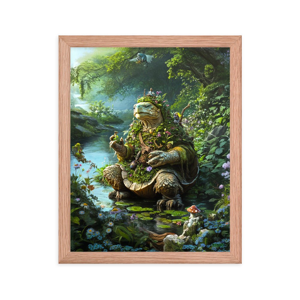 Wiseheart the Druid Turtle - Framed Matte Poster - BBairt