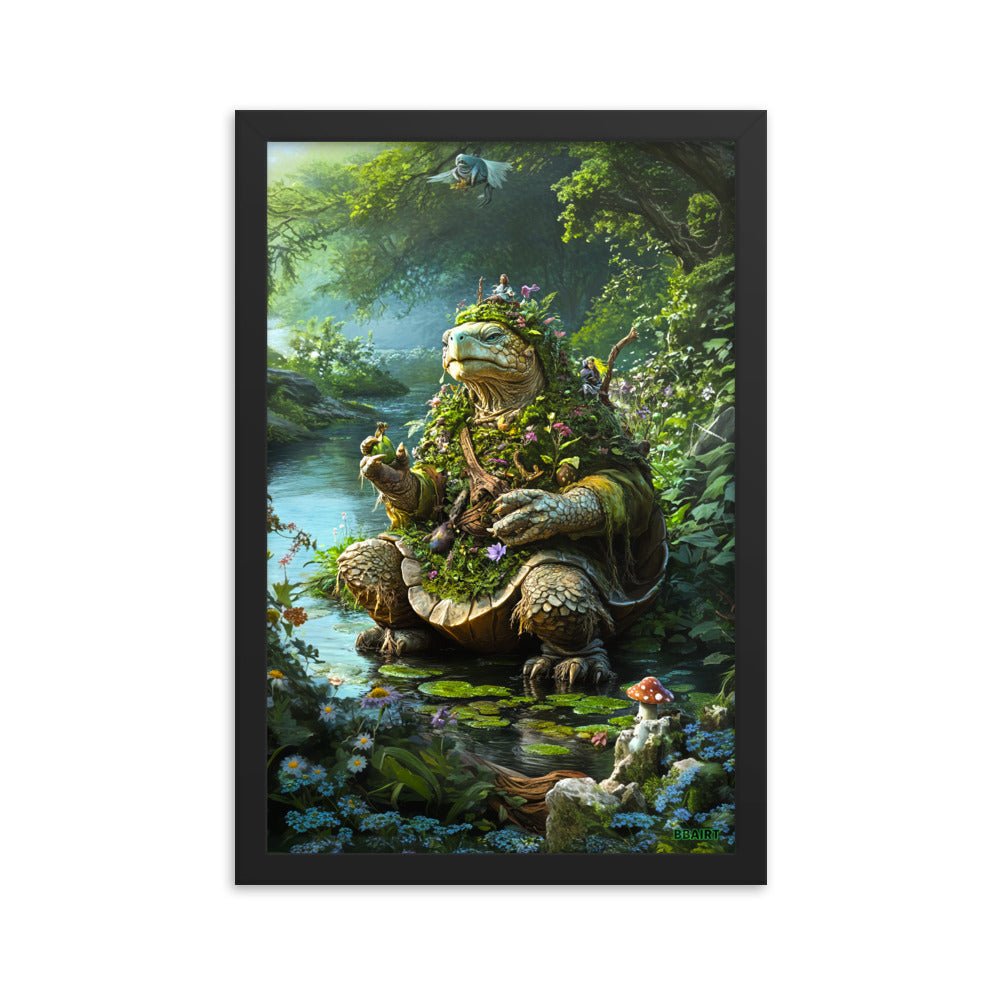 Wiseheart the Druid Turtle - Framed Matte Poster - BBairt