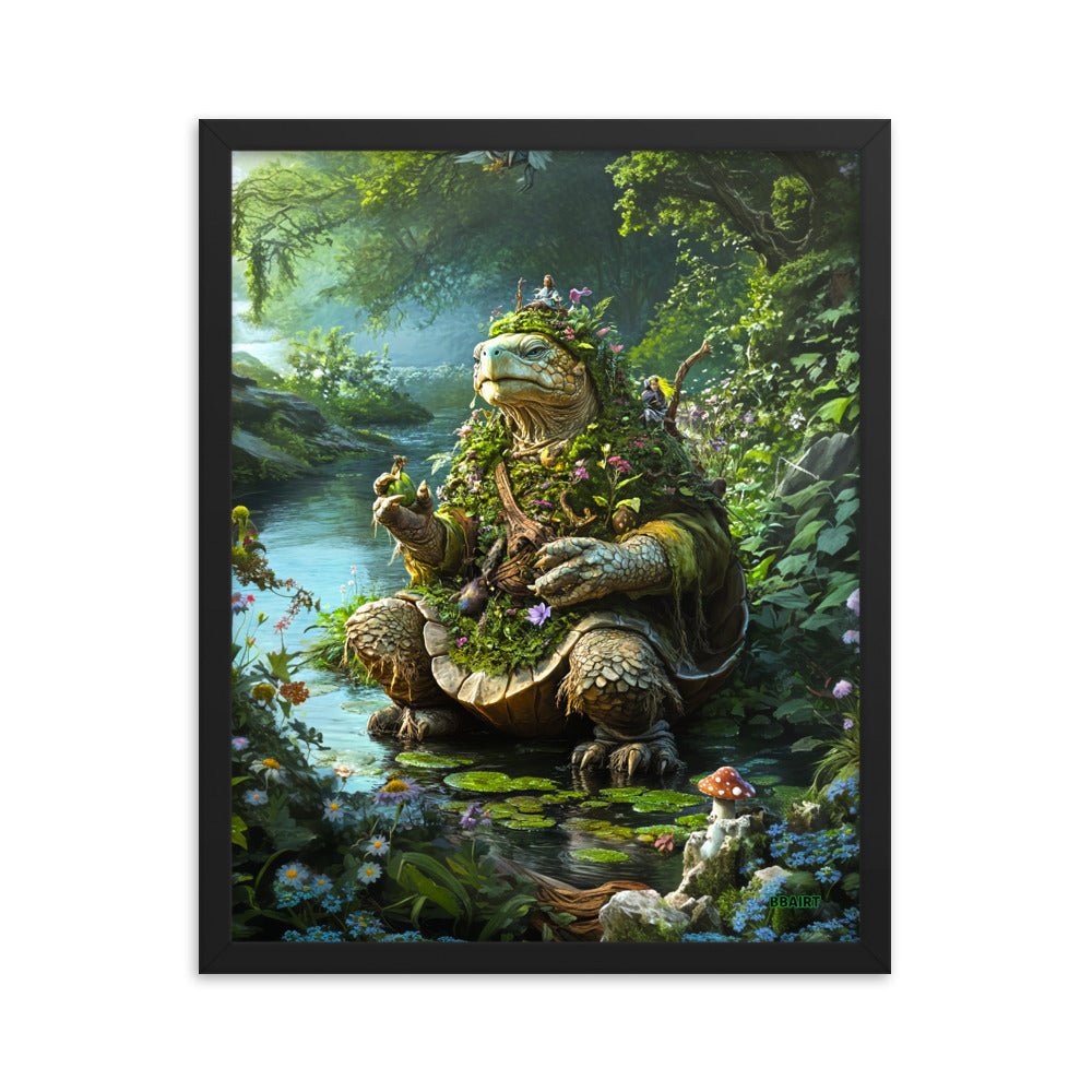 Wiseheart the Druid Turtle - Framed Matte Poster - BBairt