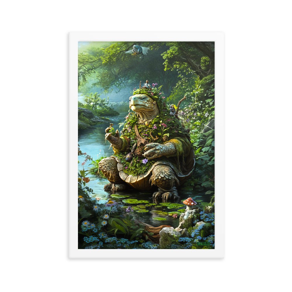 Wiseheart the Druid Turtle - Framed Matte Poster - BBairt