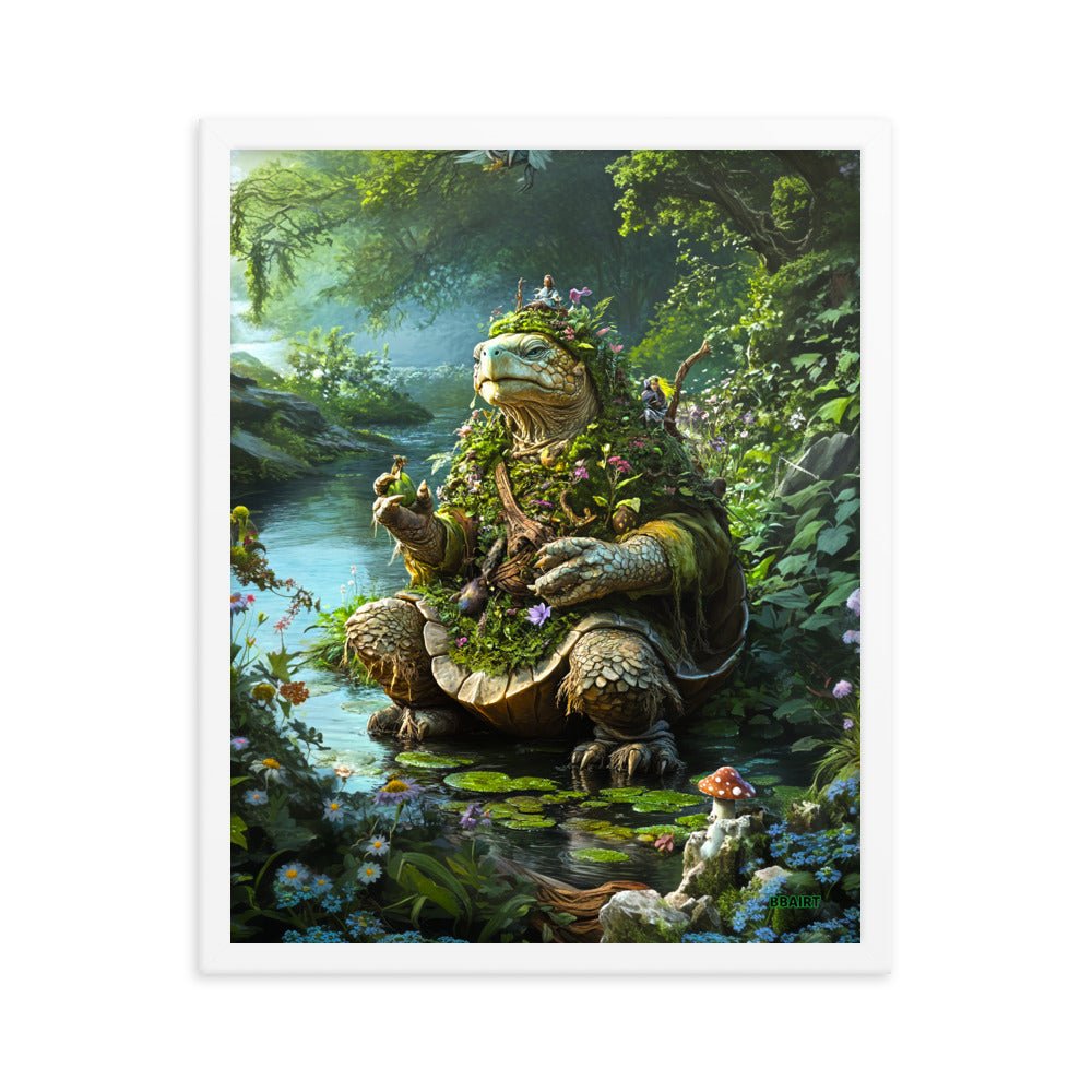 Wiseheart the Druid Turtle - Framed Matte Poster - BBairt