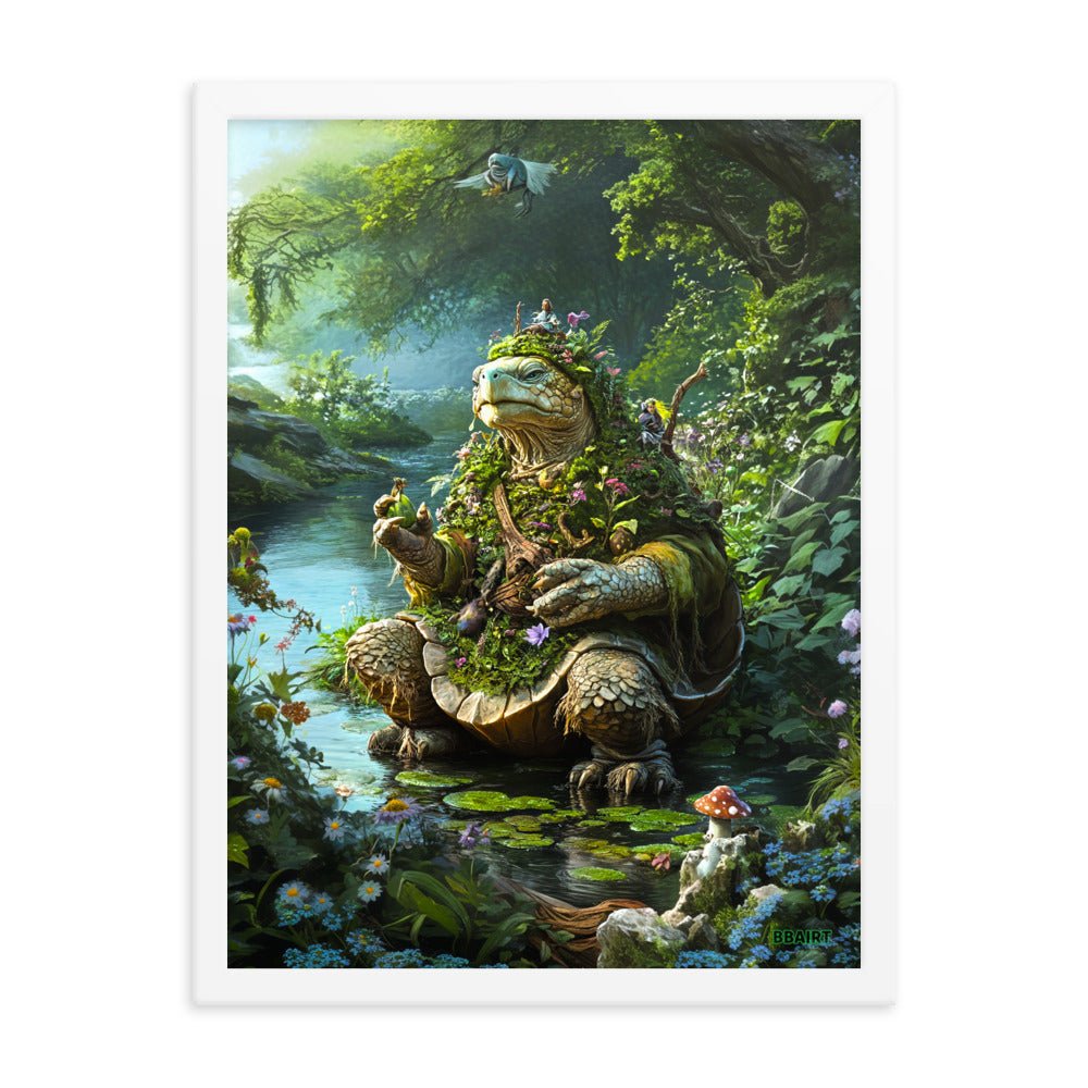 Wiseheart the Druid Turtle - Framed Matte Poster - BBairt