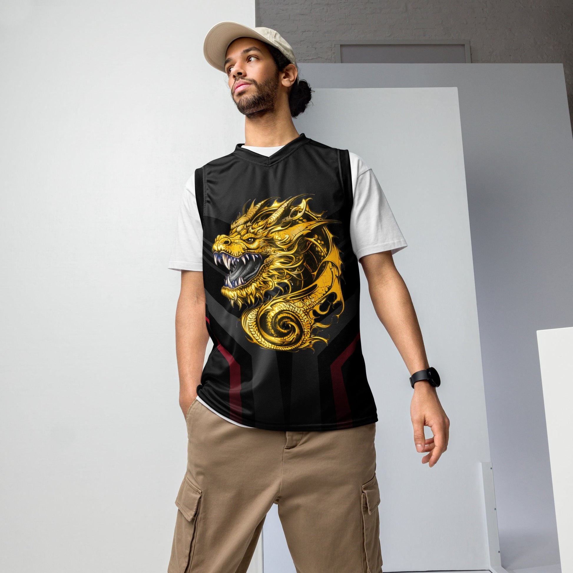 Zephyrion - Recycled unisex basketball jersey - Black - BBairt