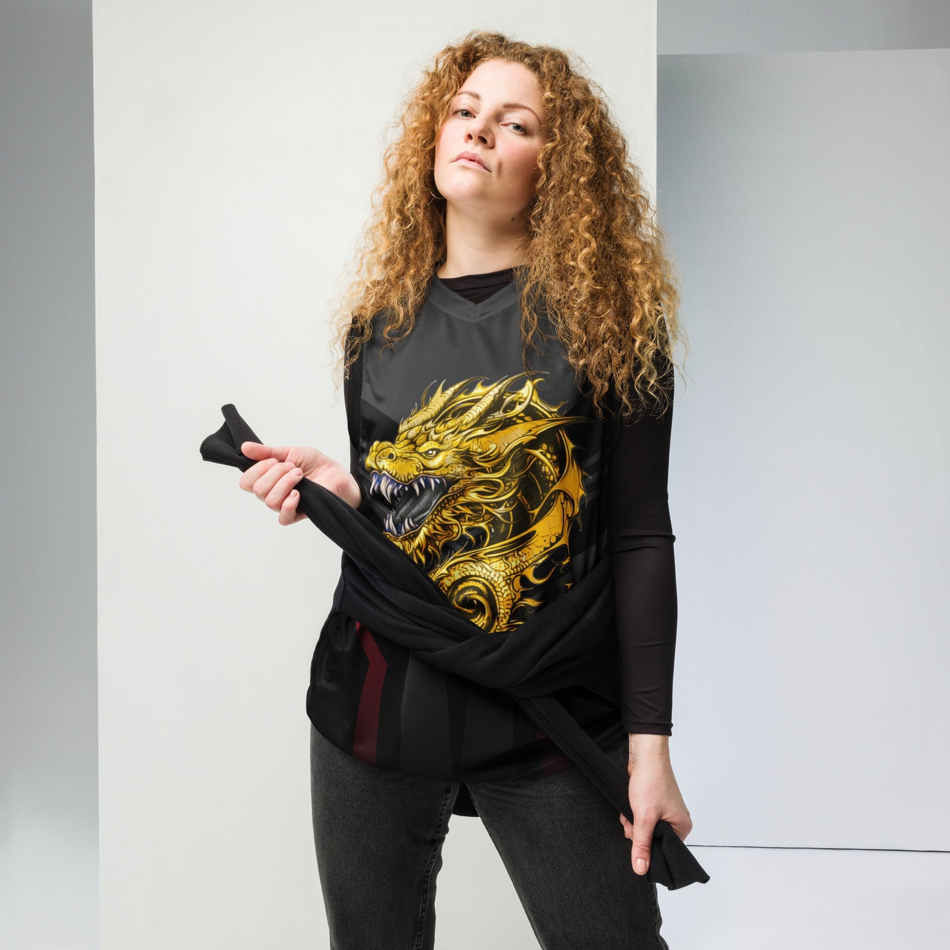 Zephyrion - Recycled unisex basketball jersey - Black - BBairt