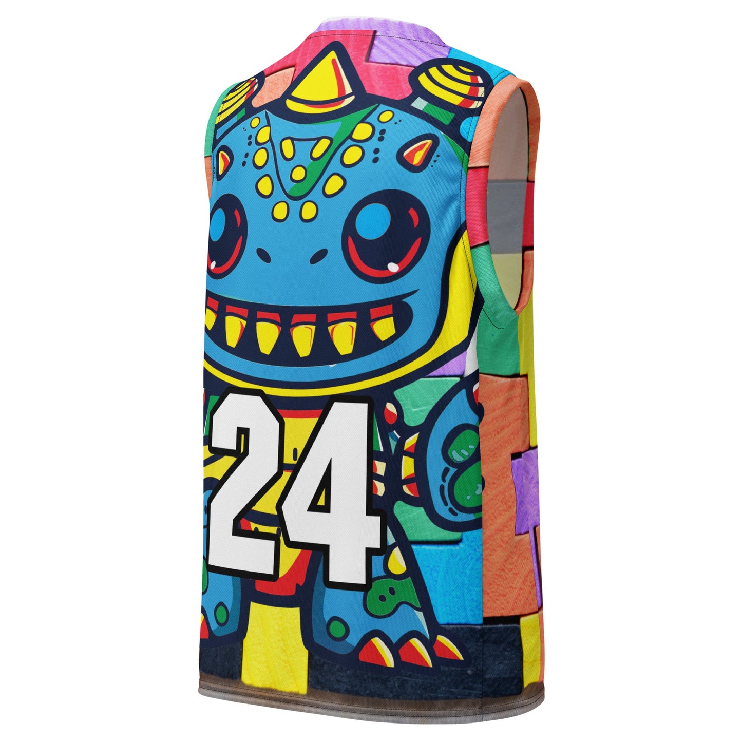 Zippy Zoid - Recycled unisex basketball jersey - Block Fusion Colorway - BBairt