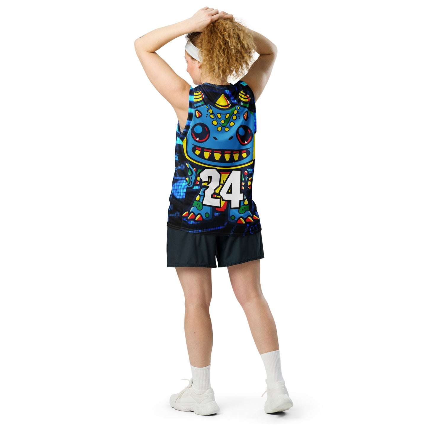 Zippy Zoid - Recycled unisex basketball jersey - Digital Pulse Colorway - BBairt