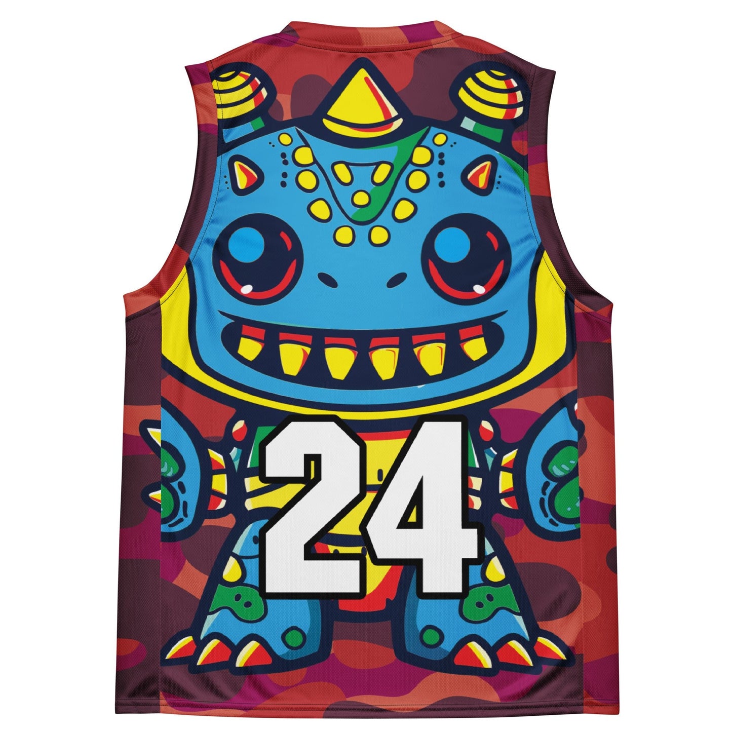 Zippy Zoid - Recycled unisex basketball jersey - Inferno Camo Colorway - BBairt