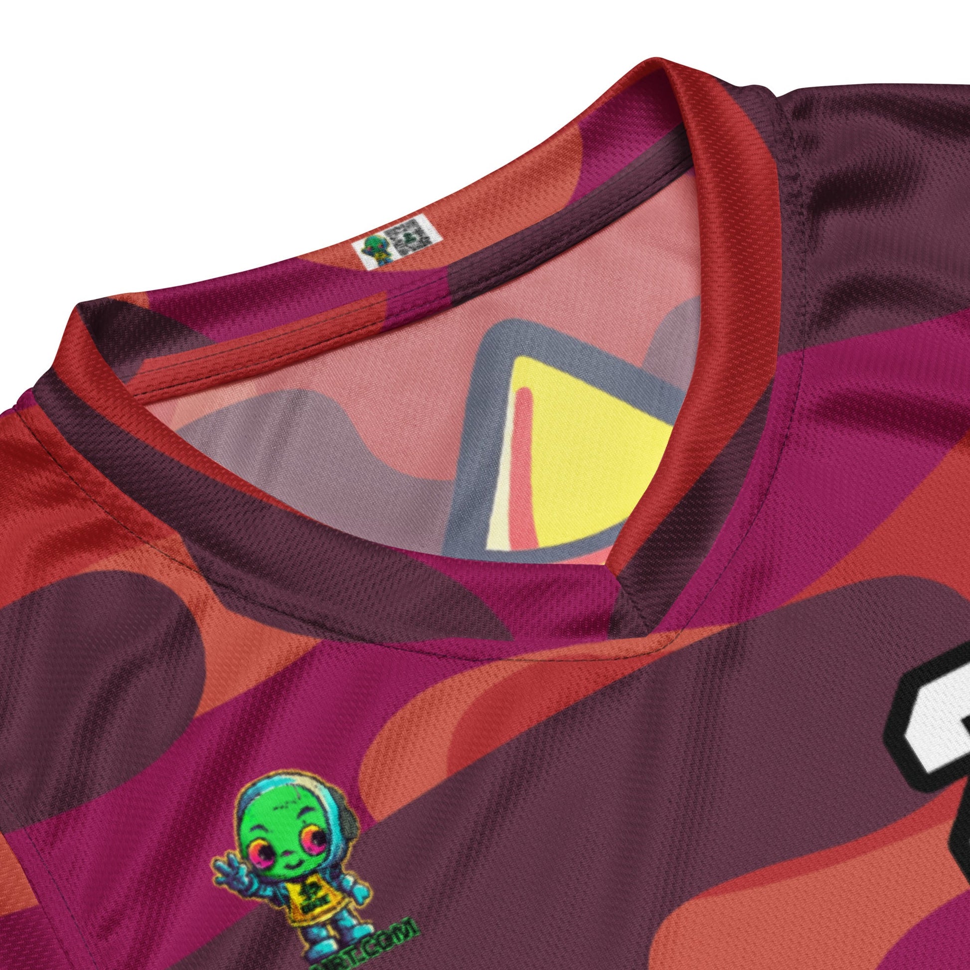 Zippy Zoid - Recycled unisex basketball jersey - Inferno Camo Colorway - BBairt