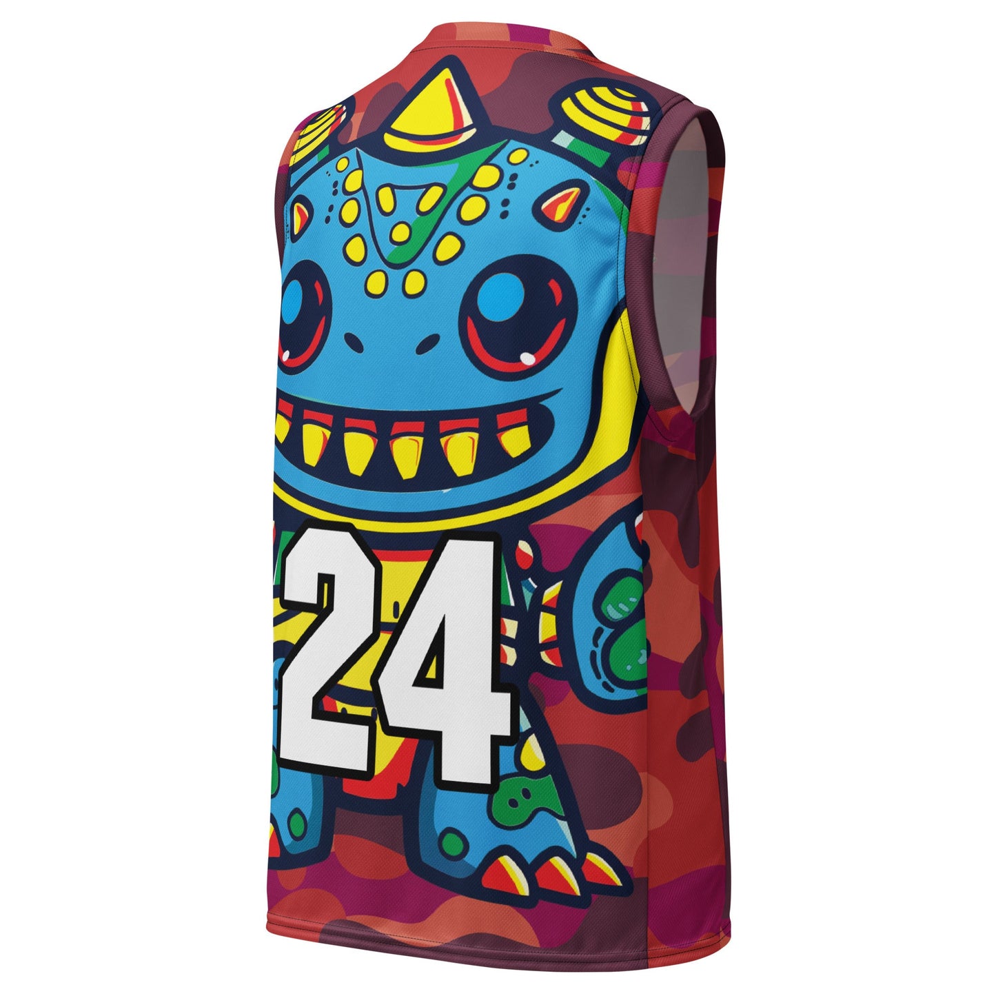 Zippy Zoid - Recycled unisex basketball jersey - Inferno Camo Colorway - BBairt