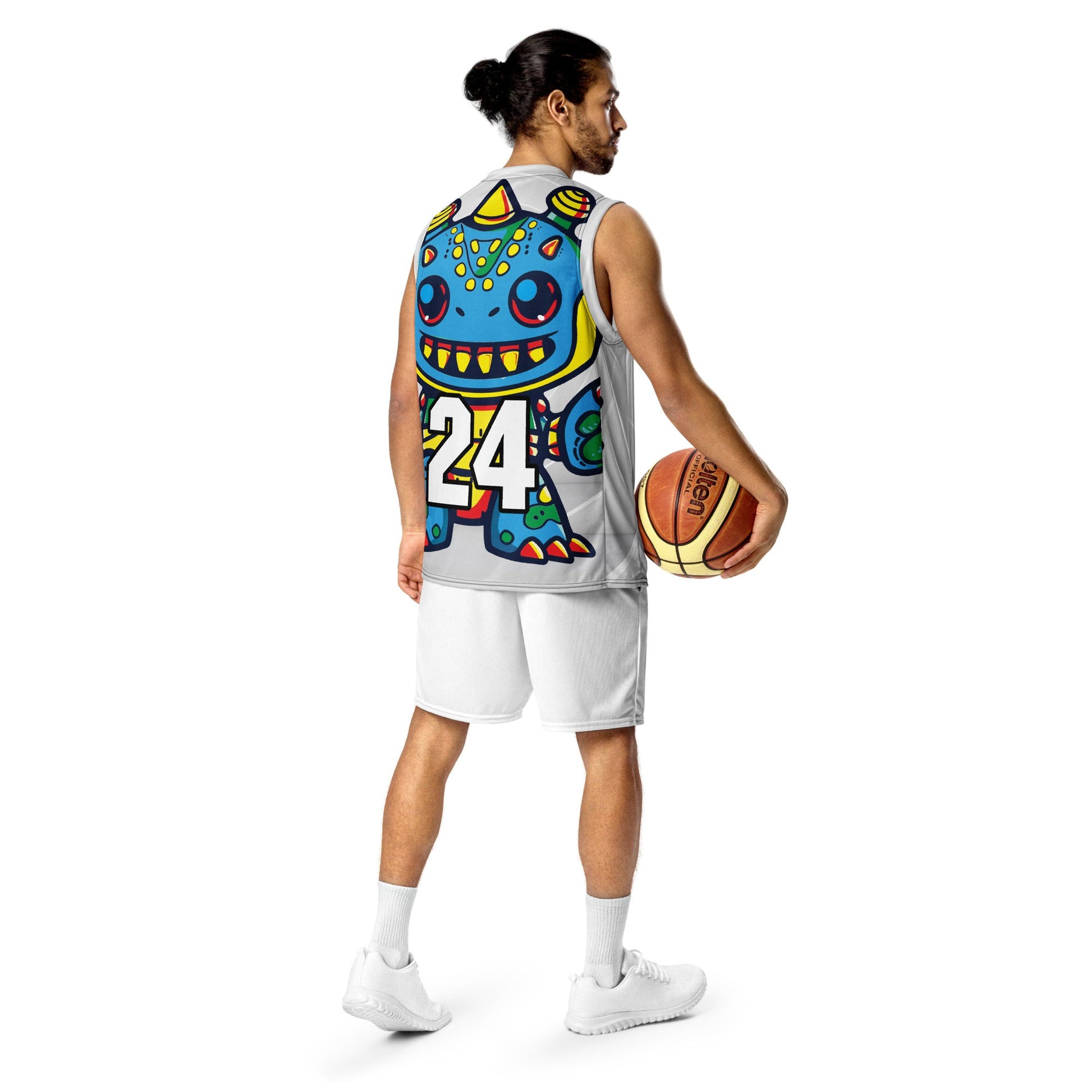 Zippy Zoid - Recycled unisex basketball jersey - Ivory Vortex Colorway - BBairt