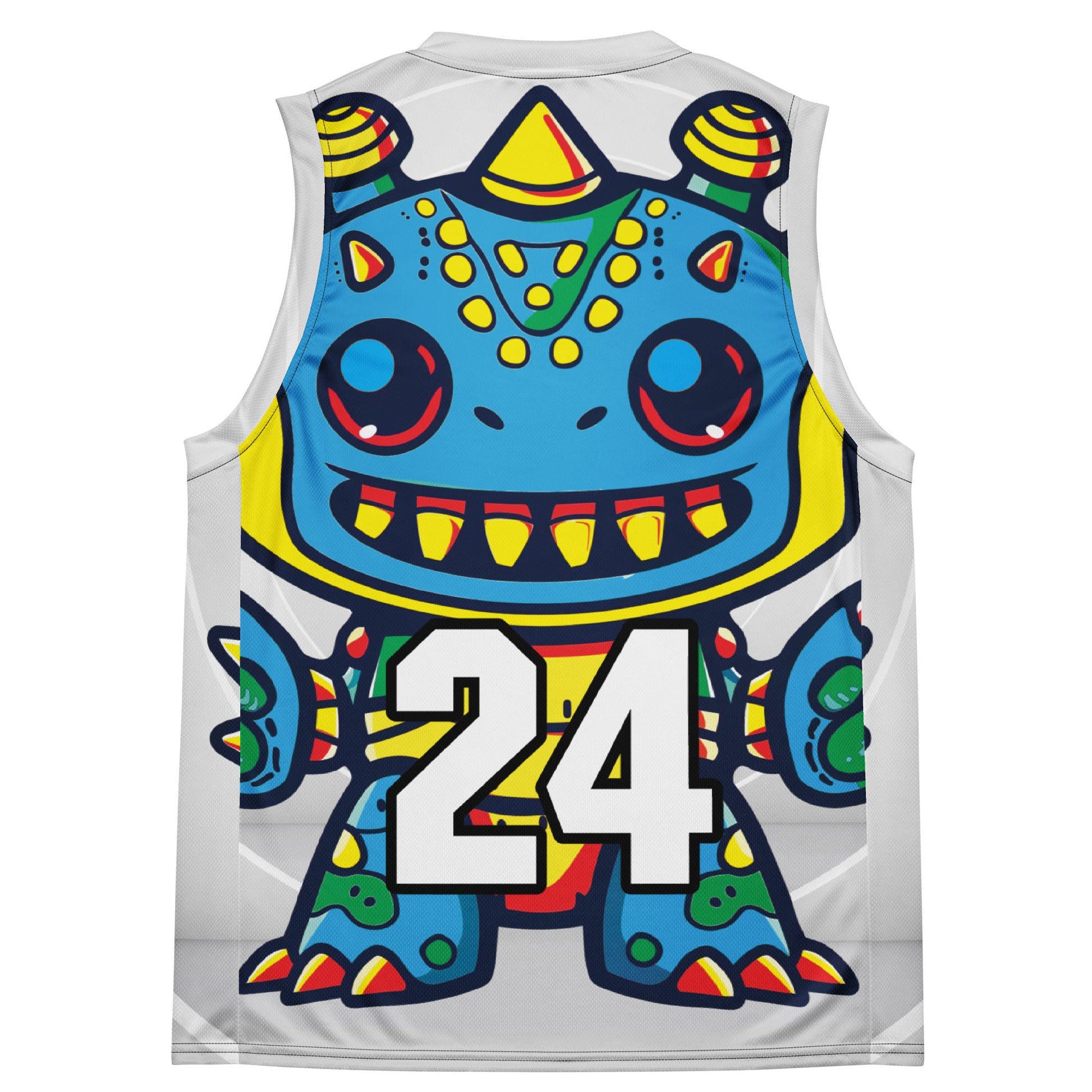 Zippy Zoid - Recycled unisex basketball jersey - Ivory Vortex Colorway - BBairt