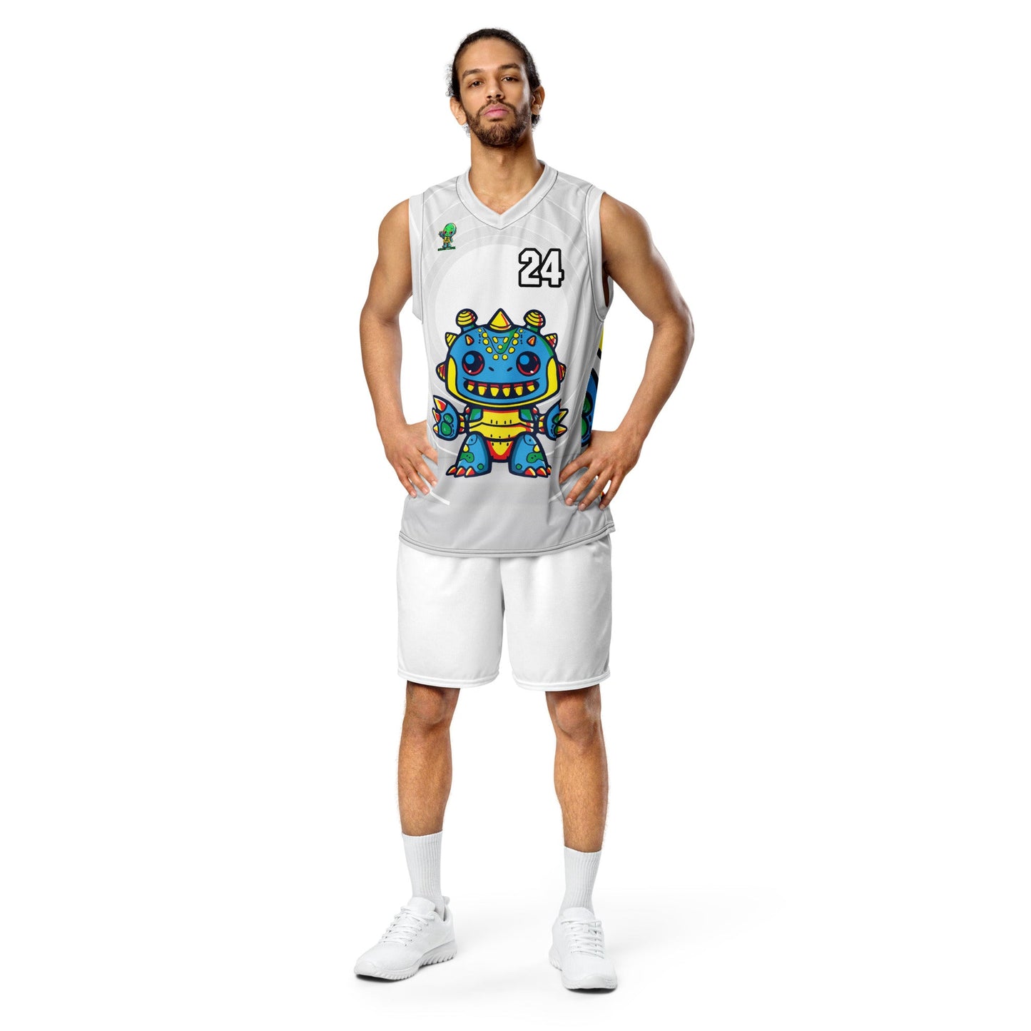 Zippy Zoid - Recycled unisex basketball jersey - Ivory Vortex Colorway - BBairt