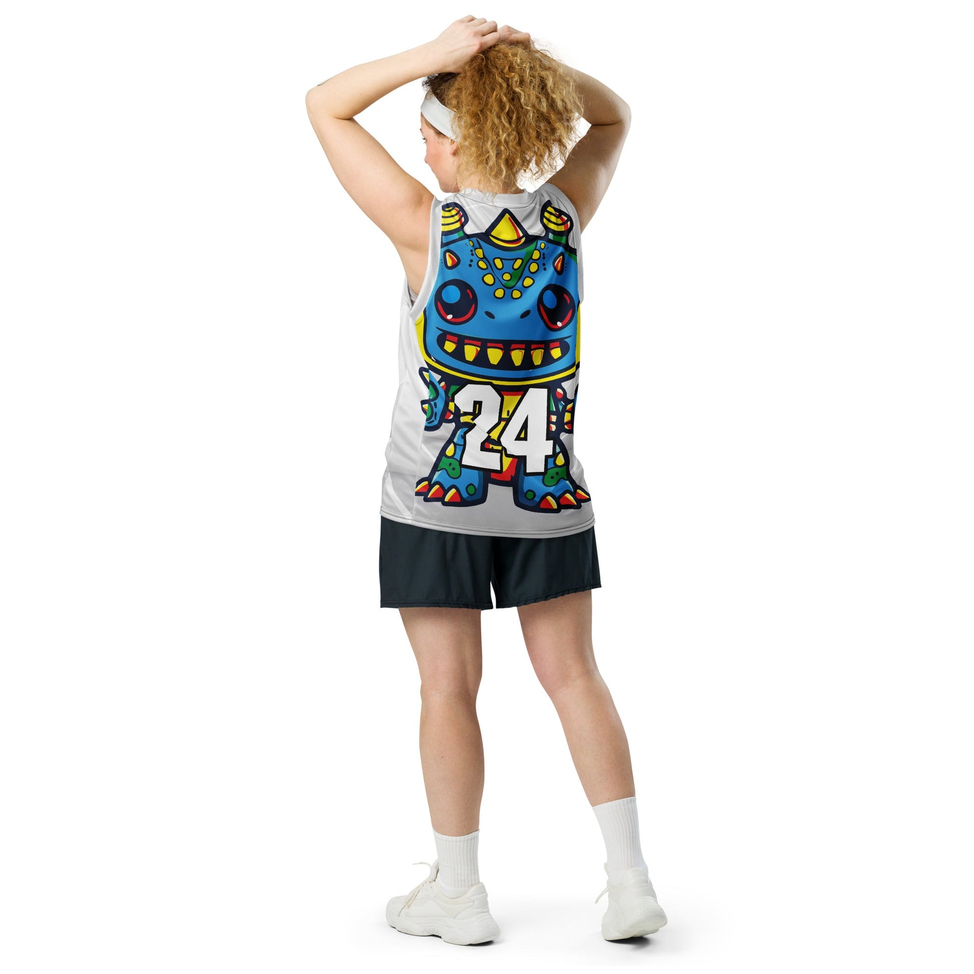 Zippy Zoid - Recycled unisex basketball jersey - Ivory Vortex Colorway - BBairt