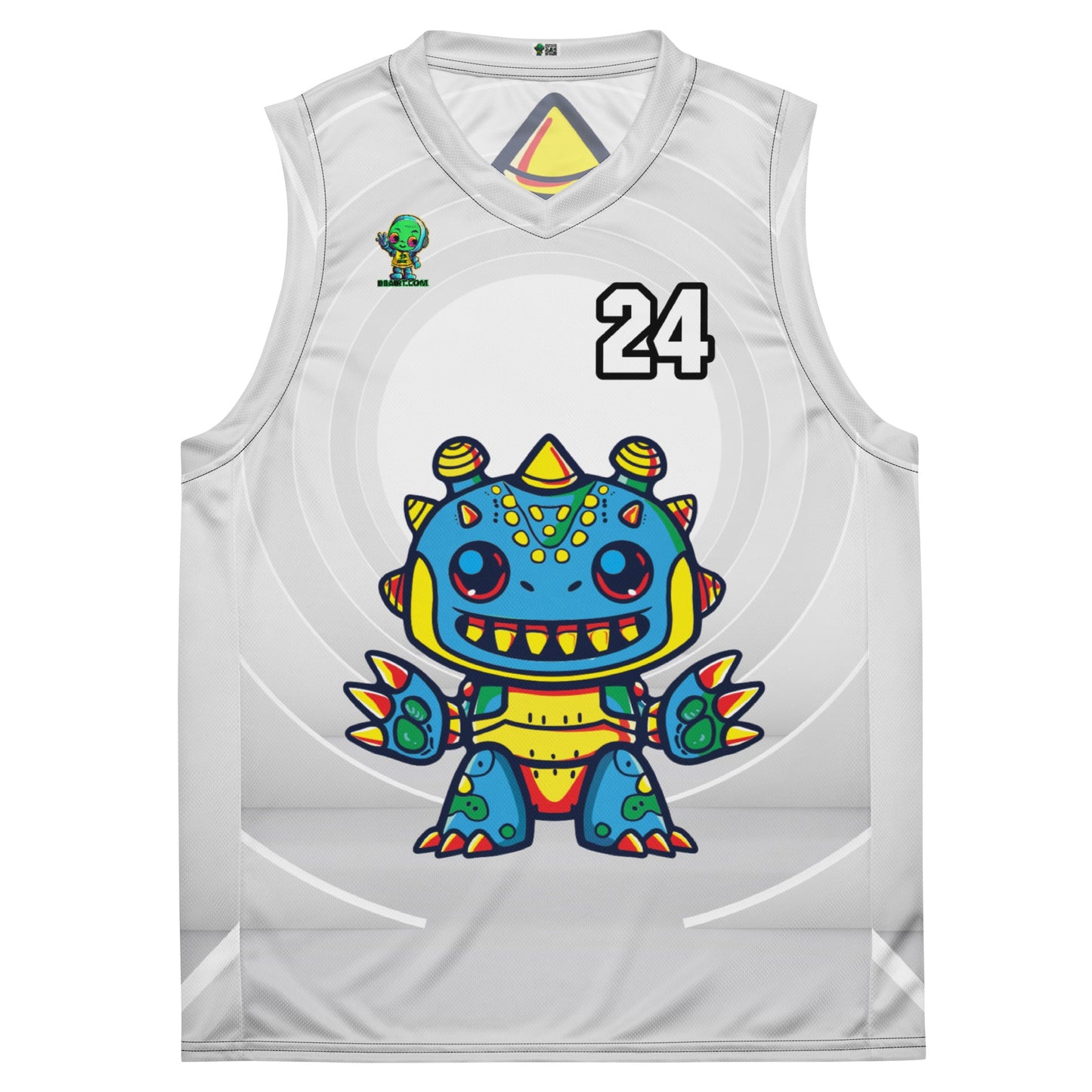 Zippy Zoid - Recycled unisex basketball jersey - Ivory Vortex Colorway - BBairt