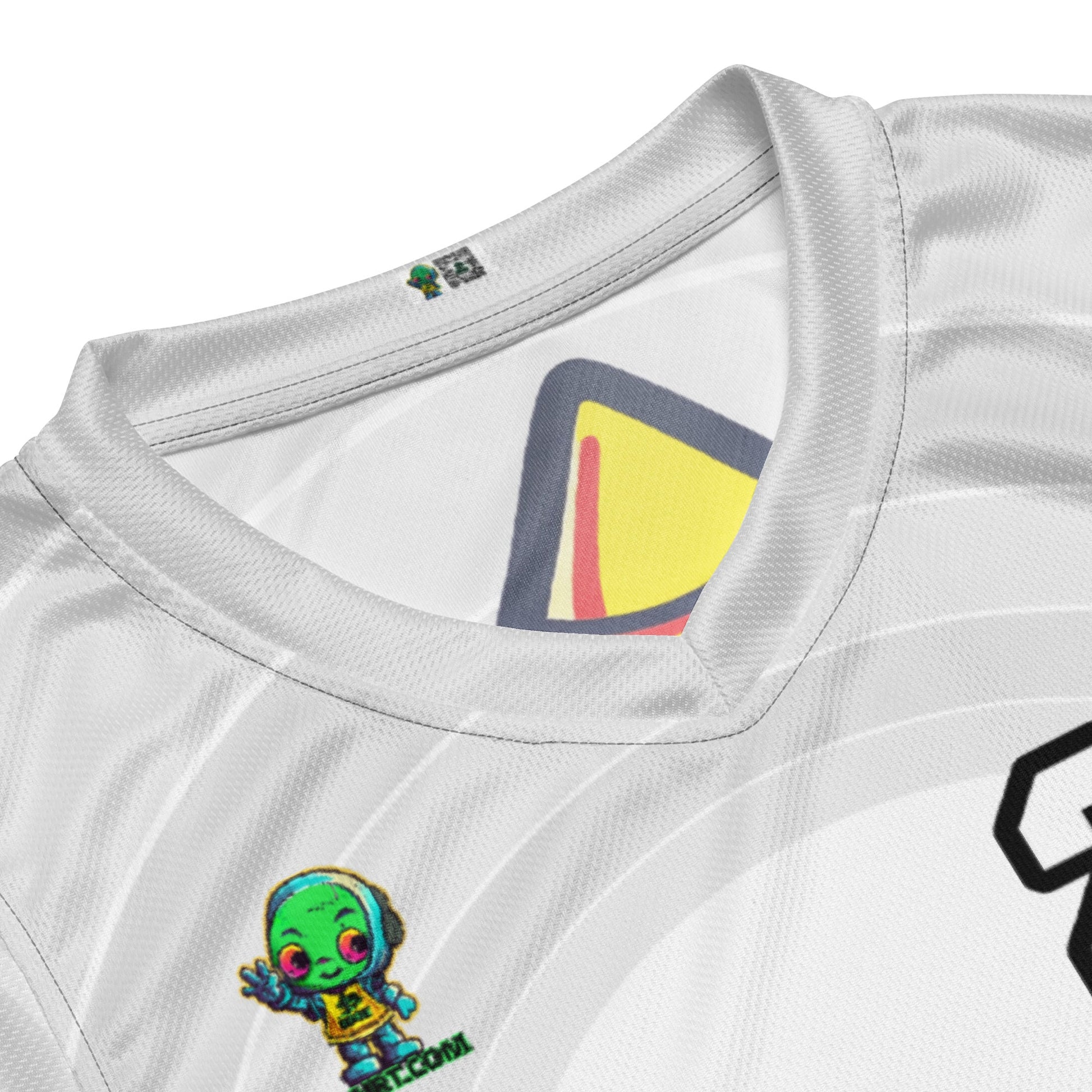 Zippy Zoid - Recycled unisex basketball jersey - Ivory Vortex Colorway - BBairt
