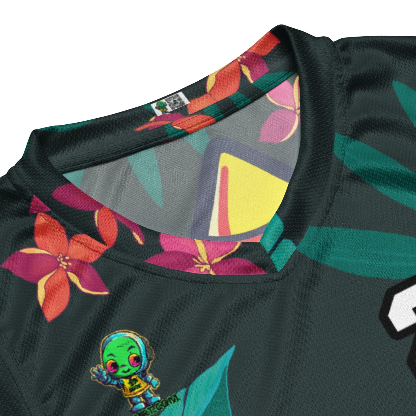 Zippy Zoid - Recycled unisex basketball jersey - Midnight Jungle Colorway - BBairt