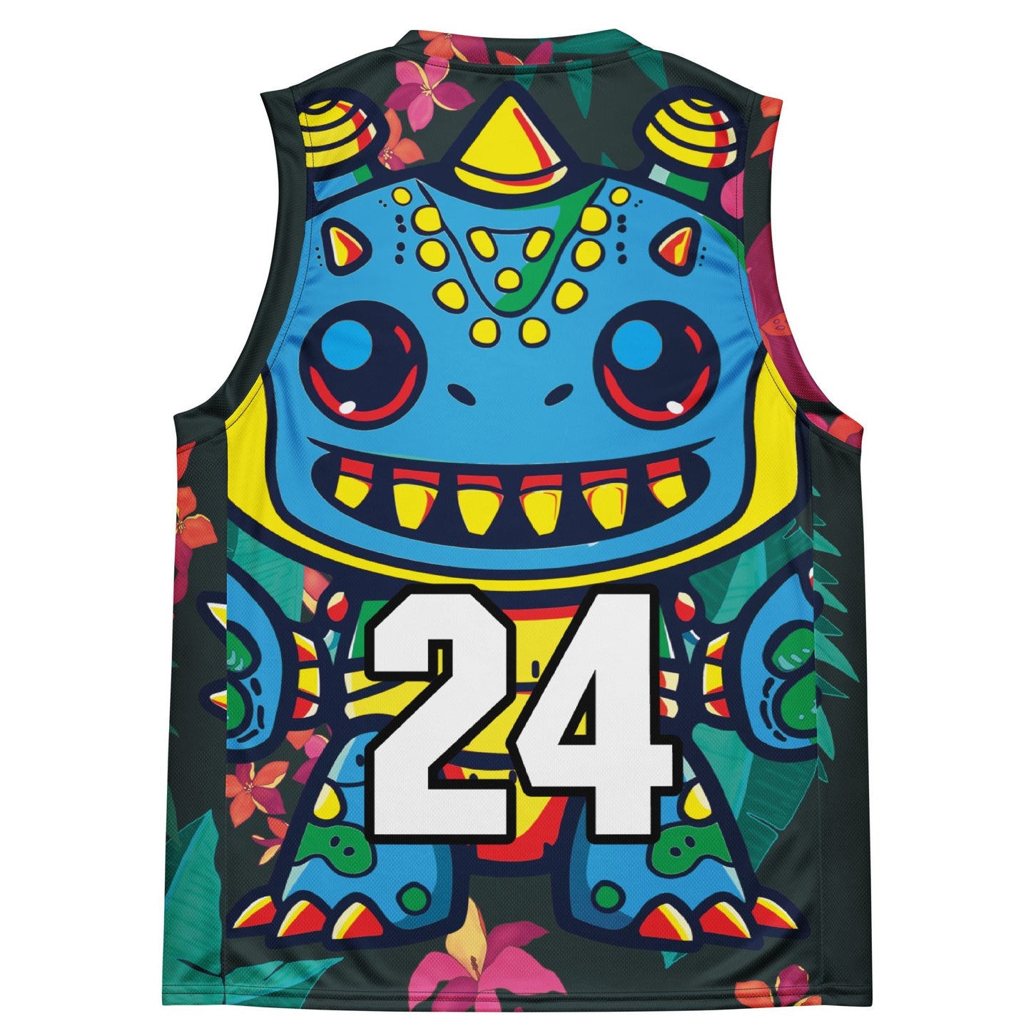 Zippy Zoid - Recycled unisex basketball jersey - Midnight Jungle Colorway - BBairt