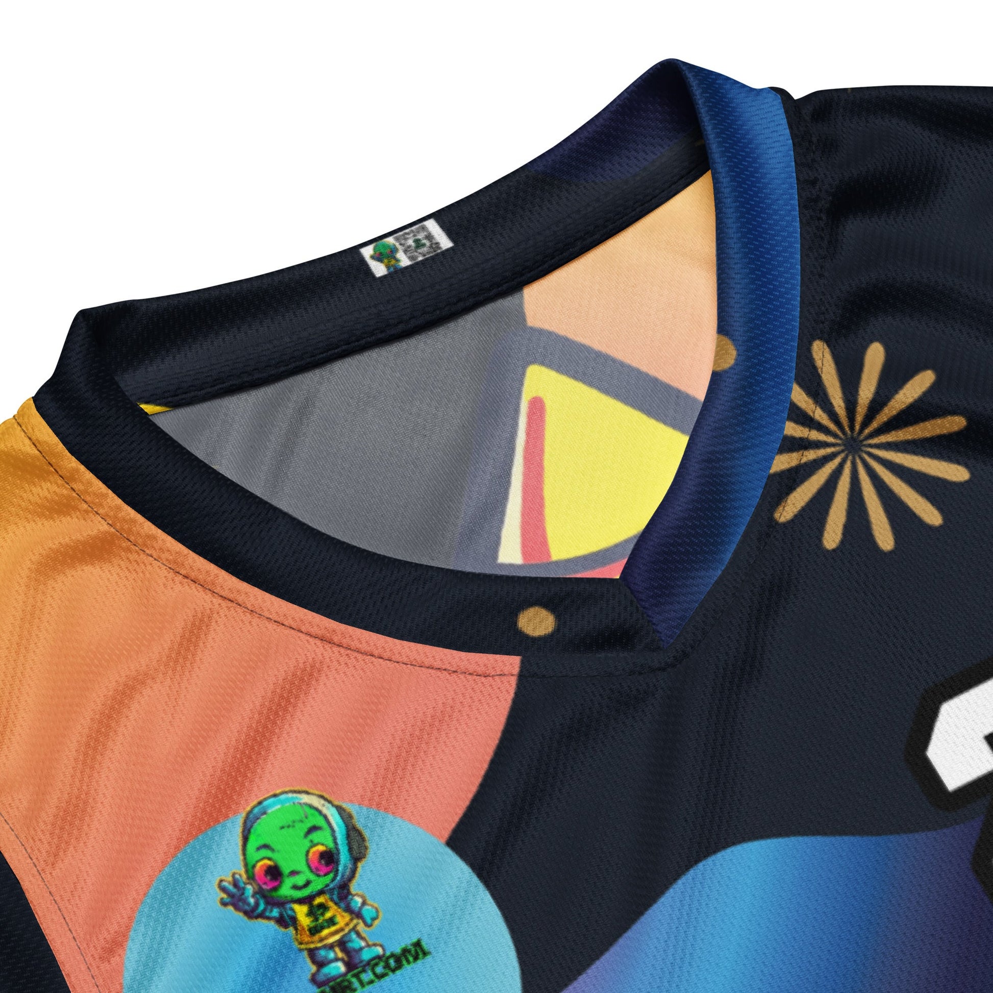 Zippy Zoid - Recycled unisex basketball jersey - Nebula Night Colorway - BBairt