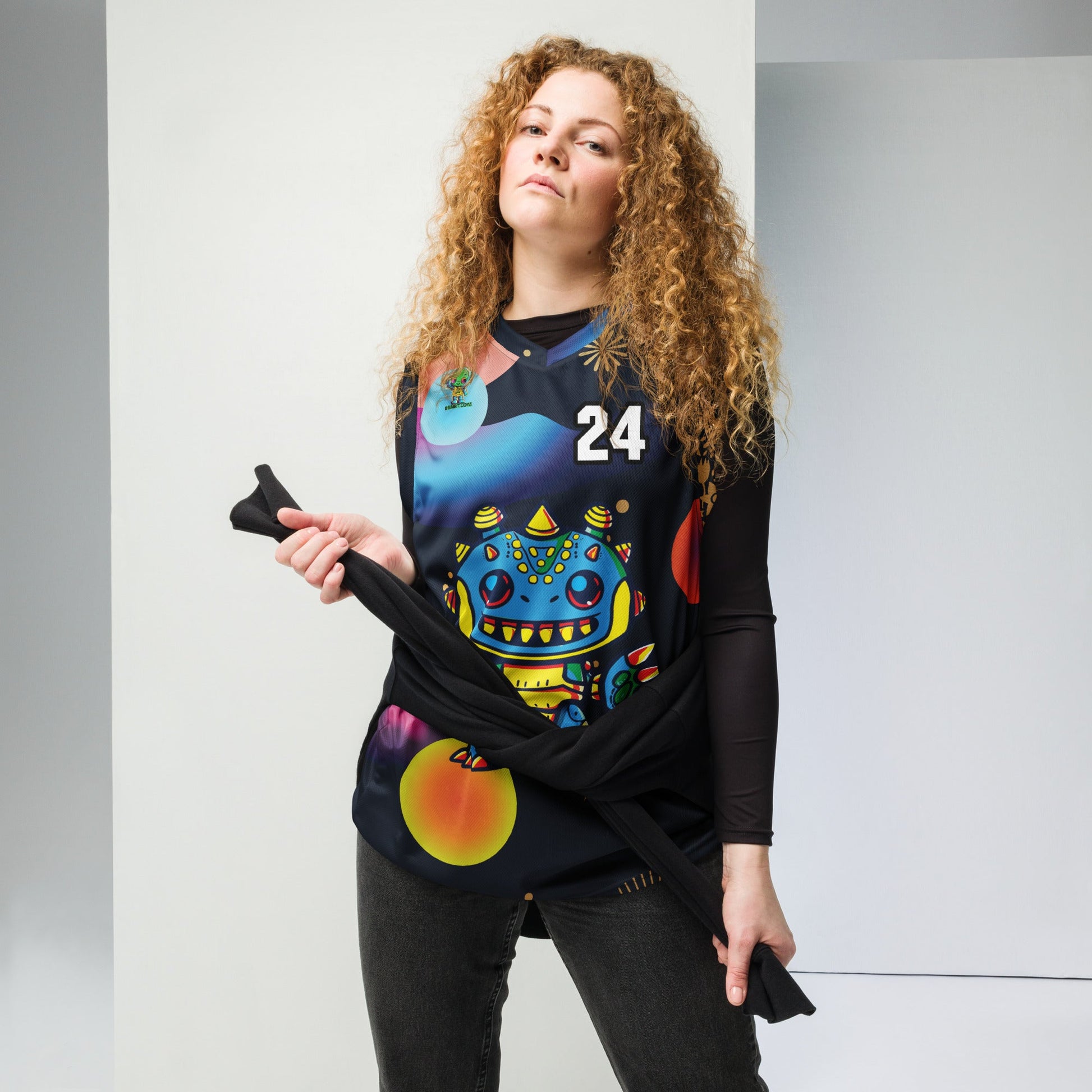 Zippy Zoid - Recycled unisex basketball jersey - Nebula Night Colorway - BBairt