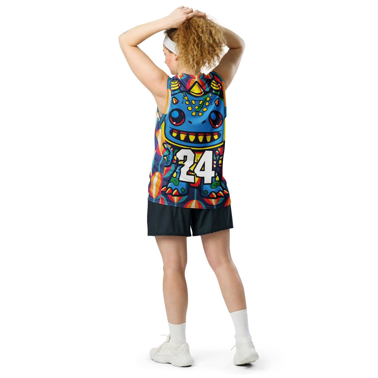Zippy Zoid - Recycled unisex basketball jersey - Retro Carnival Colorway - BBairt