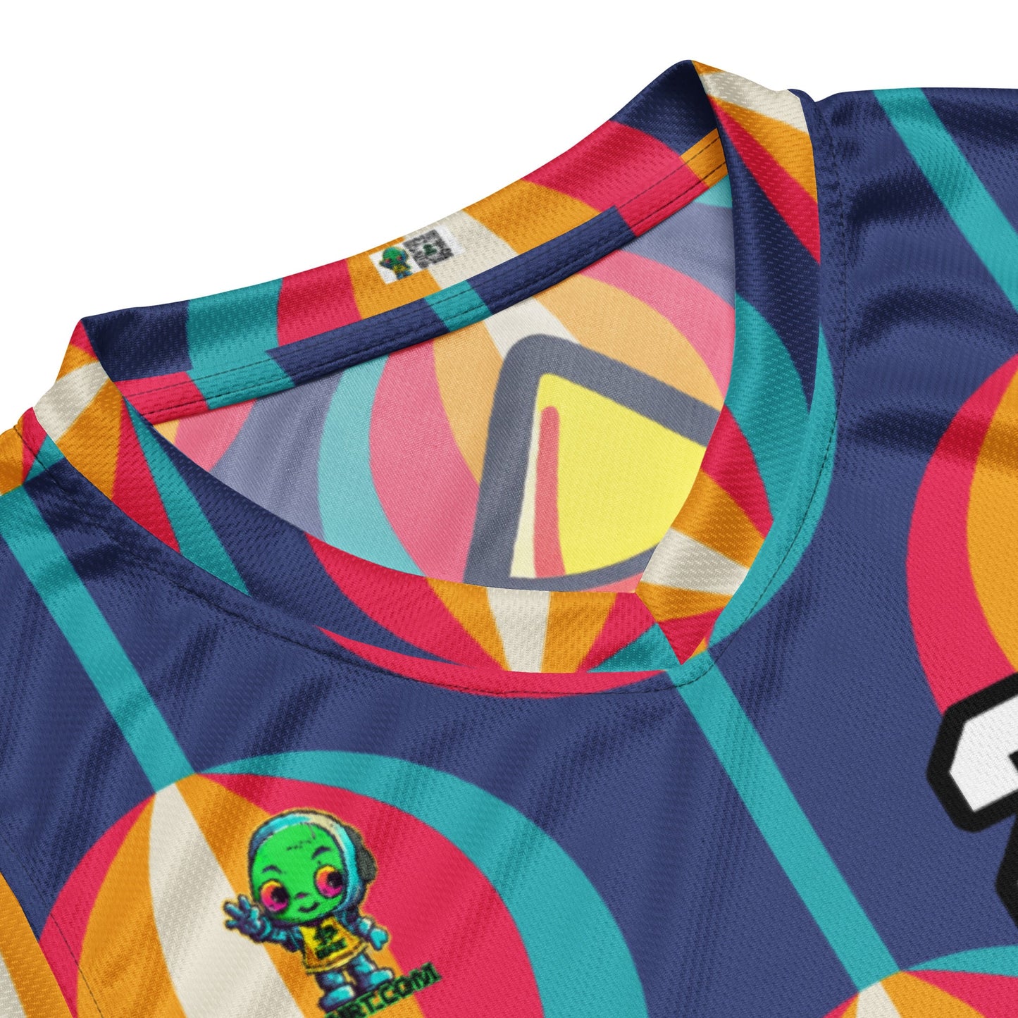 Zippy Zoid - Recycled unisex basketball jersey - Retro Carnival Colorway - BBairt
