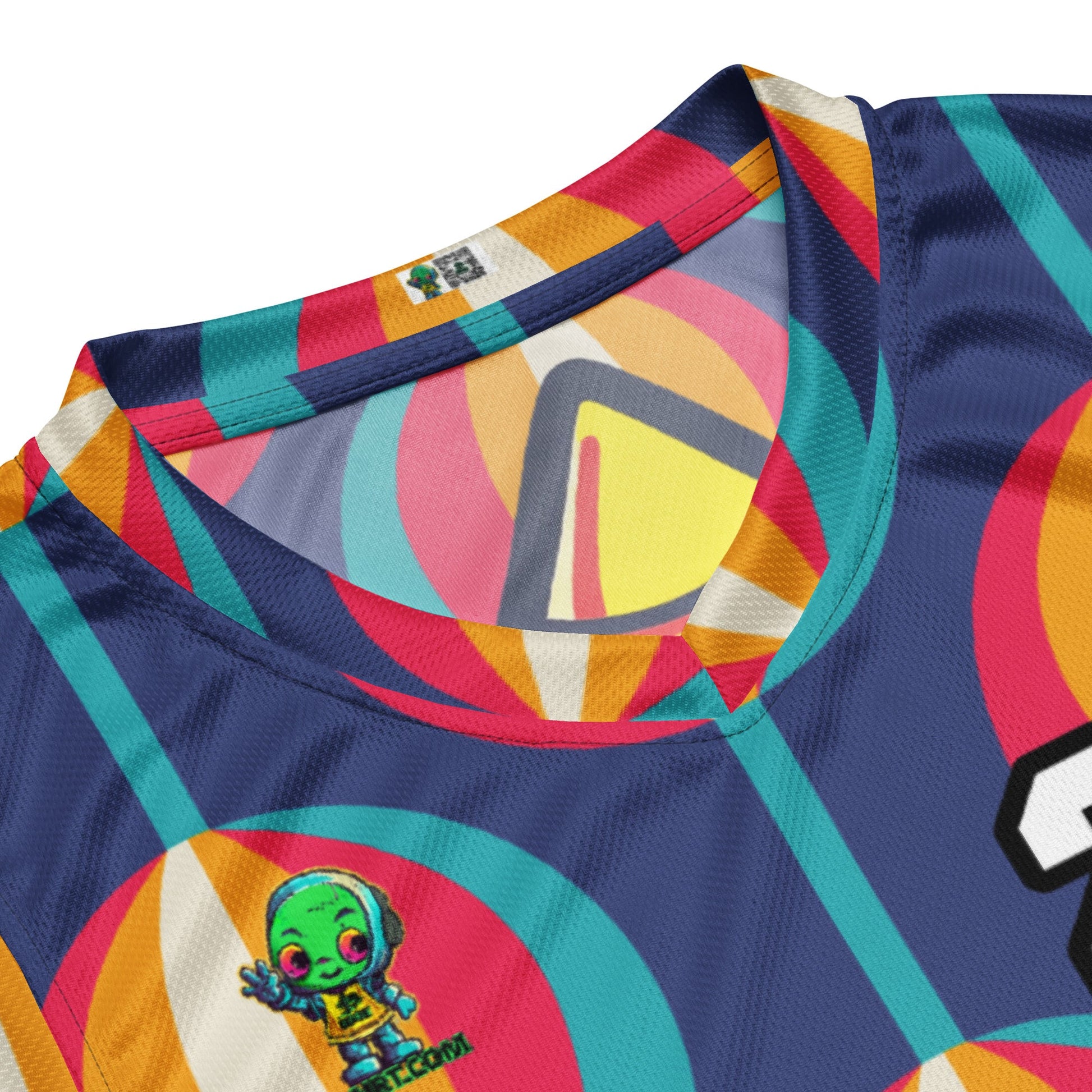Zippy Zoid - Recycled unisex basketball jersey - Retro Carnival Colorway - BBairt