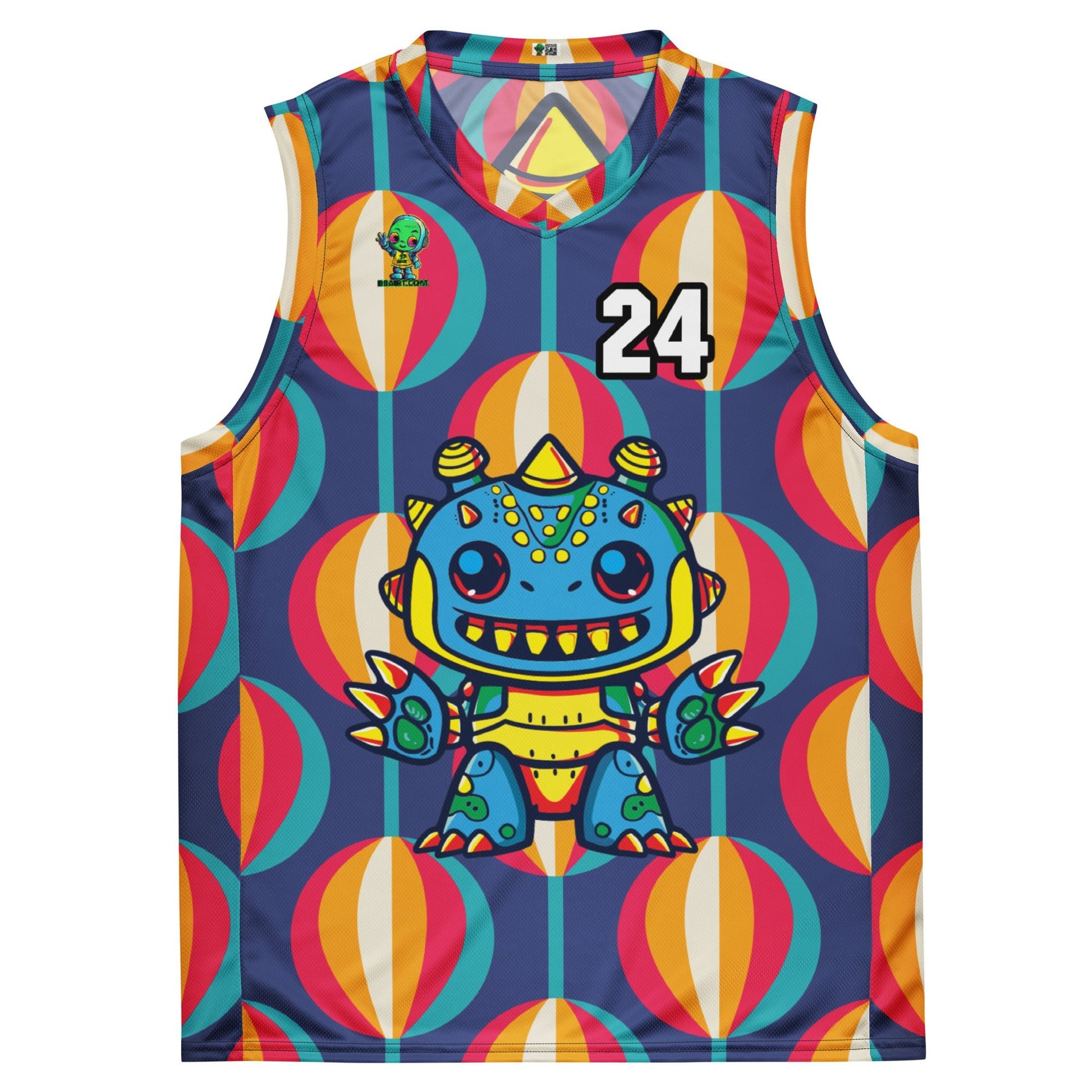 Zippy Zoid - Recycled unisex basketball jersey - Retro Carnival Colorway - BBairt