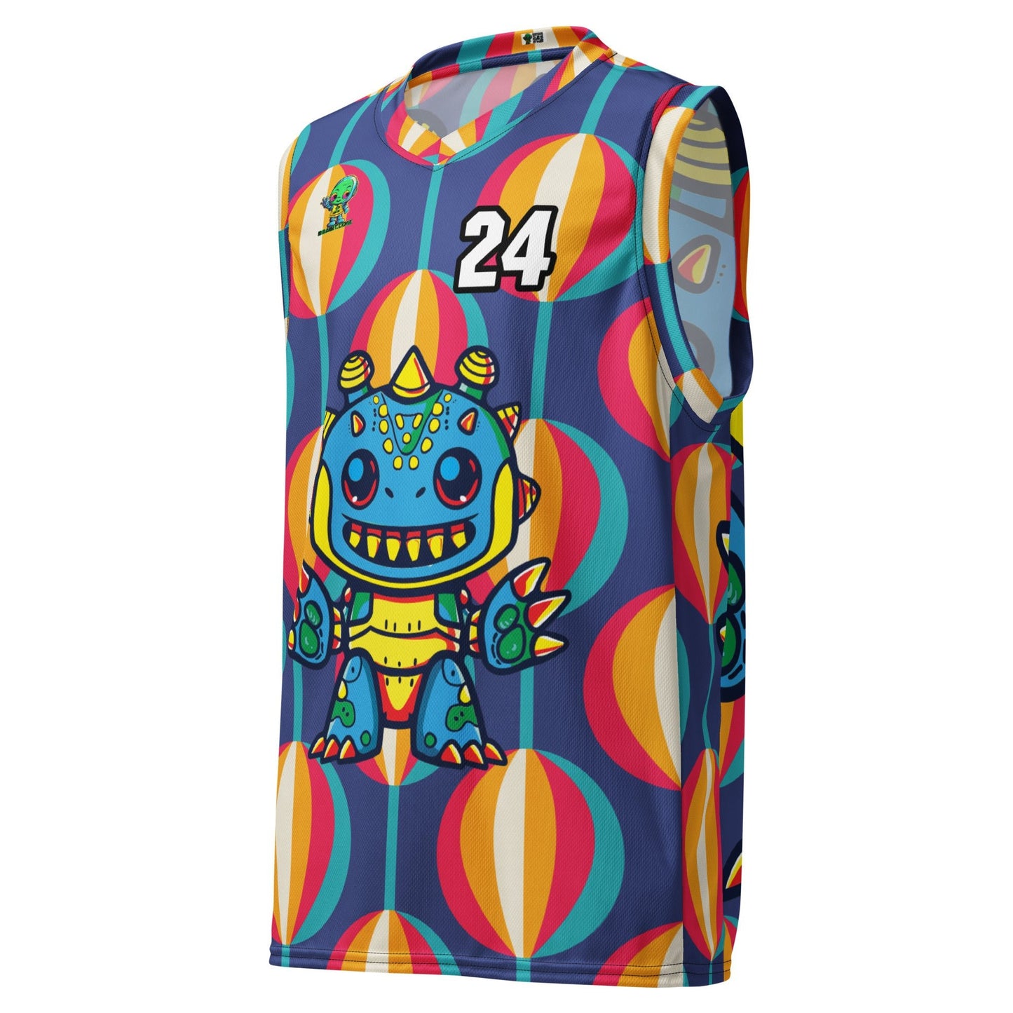 Zippy Zoid - Recycled unisex basketball jersey - Retro Carnival Colorway - BBairt