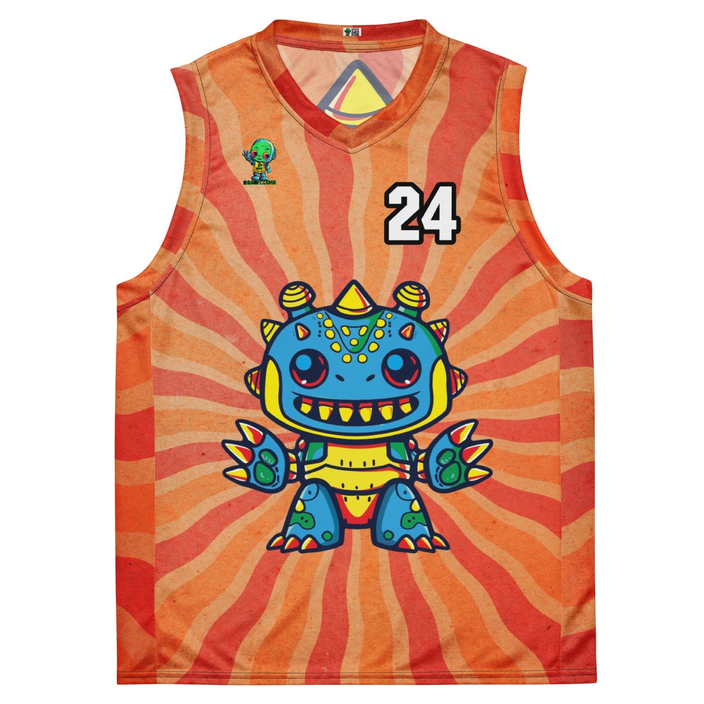 Zippy Zoid - Recycled unisex basketball jersey - Solar Flare Colorway - BBairt