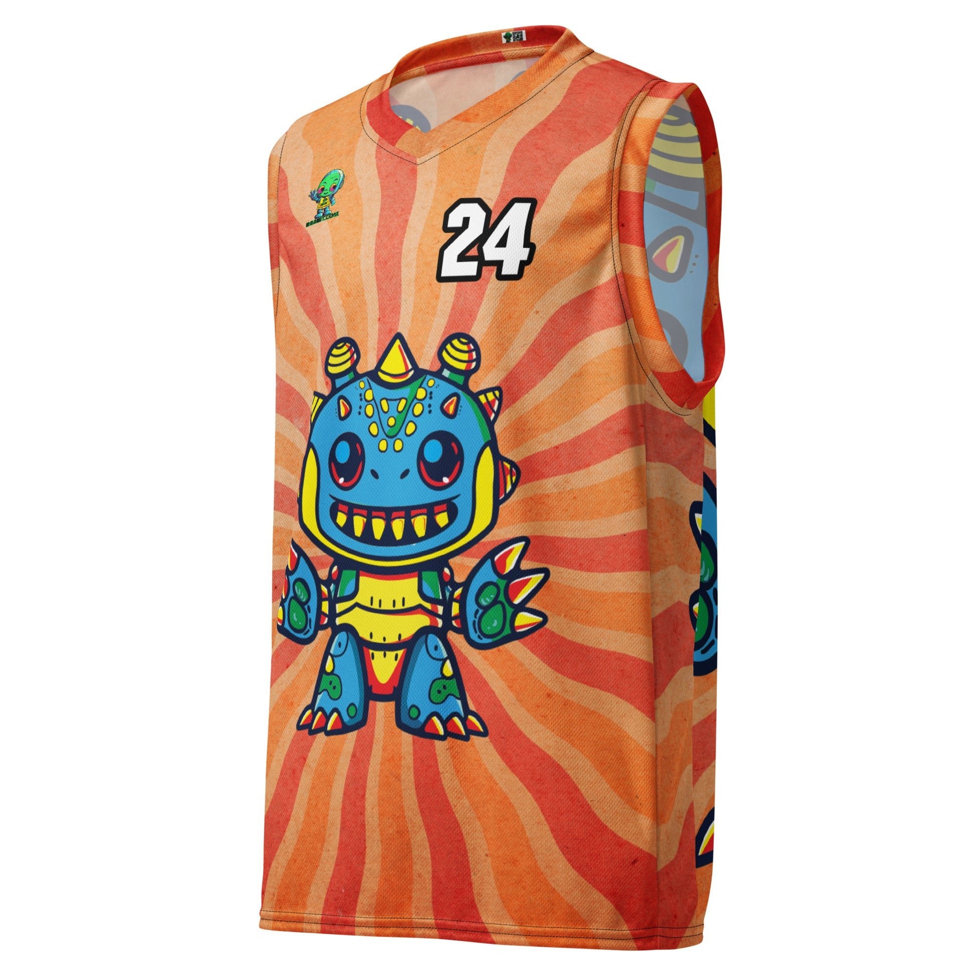 Zippy Zoid - Recycled unisex basketball jersey - Solar Flare Colorway - BBairt