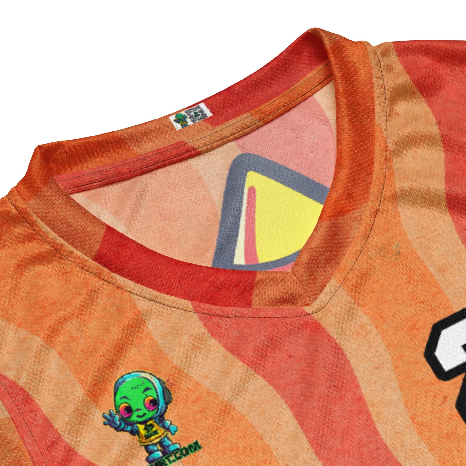 Zippy Zoid - Recycled unisex basketball jersey - Solar Flare Colorway - BBairt