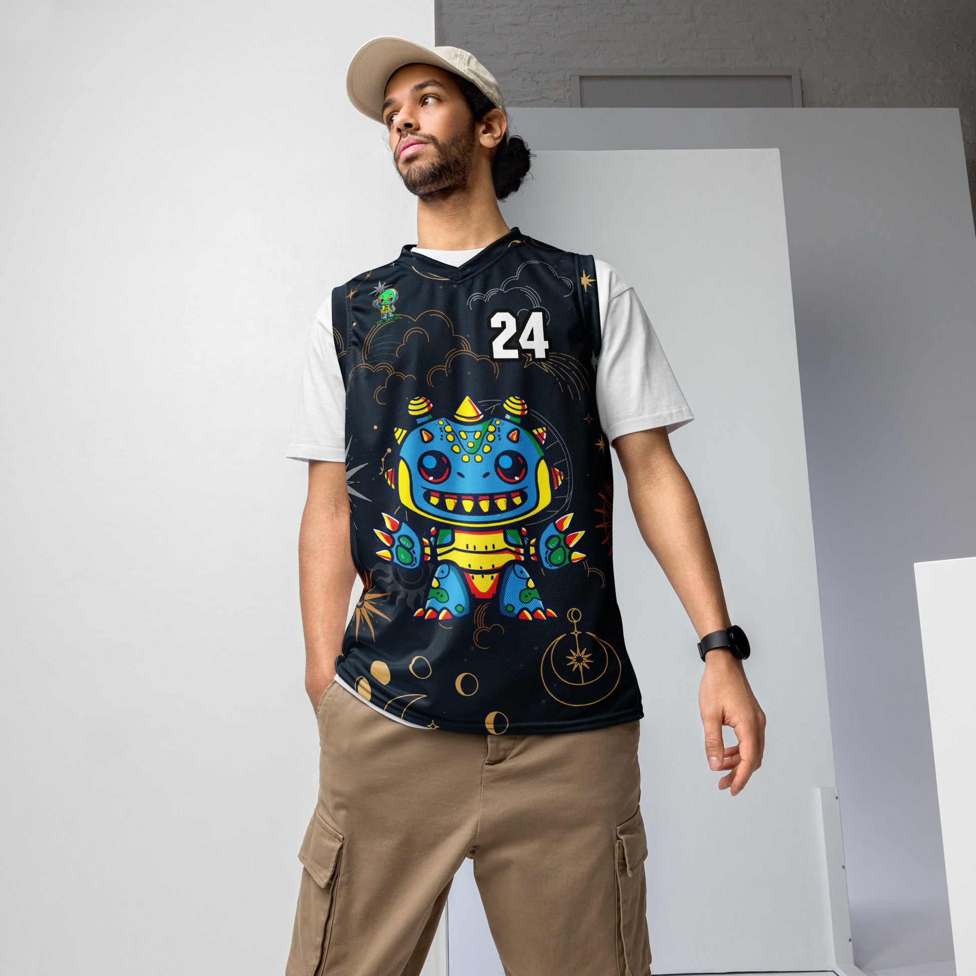Zippy Zoid - Recycled unisex basketball jersey - Starry Odyssey Colorway - BBairt